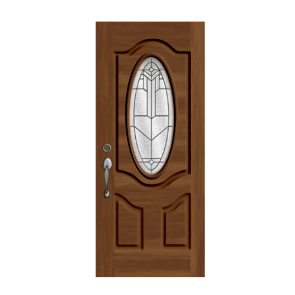 Antique Mahogany Door - BA1640 - 3 PANEL RICH ARCH